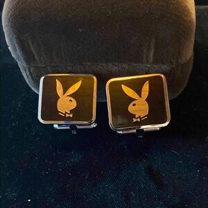 Silver Playboy Cufflinks with Tie Tack